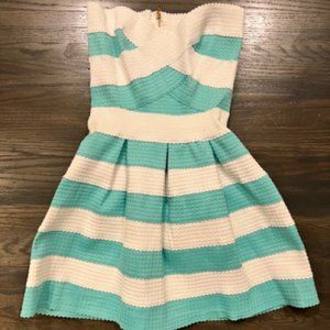 southern France boutique strapless scalloped mini dress